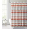 Gray & Rust Stripe 14-Piece Shower Curtain & Rug Set