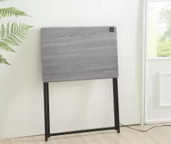 Wood Look Folding Table With USB Charging 17 Wood Look Folding Table With USB Charging -Deco Haven Shop 810612177 B0 1