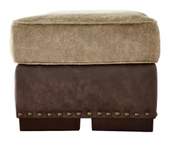 Alesbury Brown Faux Leather Ottoman -Deco Haven Shop 810612254 3
