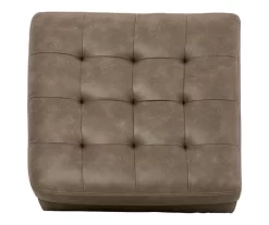 Keskin Brown Faux Leather Oversize Accent Ottoman 9 Keskin Brown Faux Leather Oversize Accent Ottoman -Deco Haven Shop 810612412 3