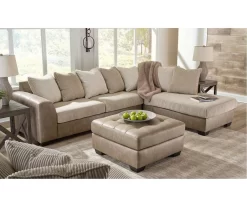 Keskin Brown Faux Leather Oversize Accent Ottoman 7 Keskin Brown Faux Leather Oversize Accent Ottoman -Deco Haven Shop 810612412 5