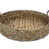 Brown Woven Round Water Hyacinth Decorative Tray, (16")