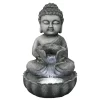 Northlight Buddha Holding Leaf LED Water Fountain