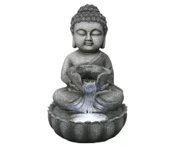 Northlight Buddha Holding Leaf LED Water Fountain