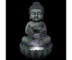 Northlight Buddha Holding Leaf LED Water Fountain -Deco Haven Shop 810612934 A0 3