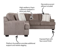 Broyhill McRay Pewter Sectional -Deco Haven Shop 810613210 810613211 X0 1 1