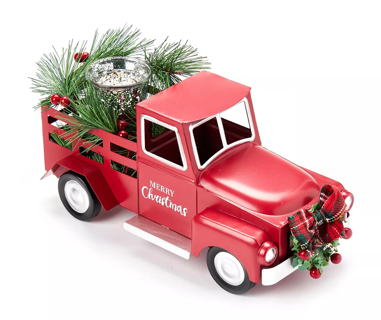 Santa's Workshop "Merry Christmas" Red Truck & Greenery Votive Candle Holder 4 Santa's Workshop "Merry Christmas" Red Truck & Greenery Votive Candle Holder - Image 4