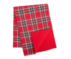 Santa's Workshop Red Plaid Reversible Table Runner