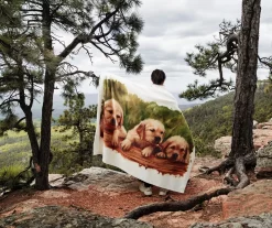 Brown Puppy Love Fleece Raschel Throw, (50" X 60") -Deco Haven Shop 810616379 B0 3