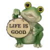 9" Green 'Life Is Good' Frog Statue