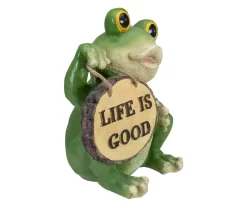 9" Green 'Life Is Good' Frog Statue -Deco Haven Shop 810616786 A0 3