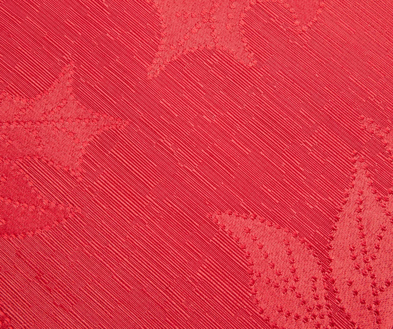 Santa's Workshop Red Poinsettia Fabric Tablecloth 3 Santa's Workshop Red Poinsettia Fabric Tablecloth - Image 3