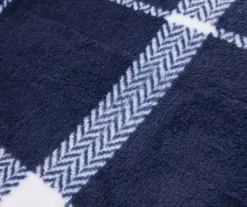 Navy & White Plaid Queen/King Velvet Plush Blanket -Deco Haven Shop 810617521 810617523 A8 2