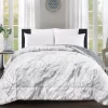 Gray Marble Print Faux Fur King Comforter