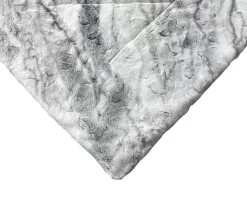 Gray Marble Print Faux Fur King Comforter -Deco Haven Shop 810617619 810617562 A8 3