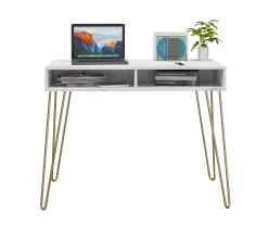 Novogratz Athena Faux Marble 2-Cubby Computer Desk -Deco Haven Shop 810618403 3