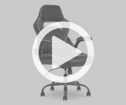 White & Black Faux Leather Gaming Chair -Deco Haven Shop 810618952