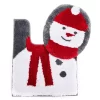 Red & Gray Snowman Toilet Topper & Contour Rug Set