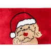 Santa's Workshop Red & Tan Holiday Dog Bath Rug