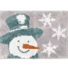 Frosted Forest Gray Snowman Bath Rug