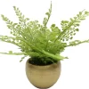 Homeward Artificial Greenery In Gold Cement Pot