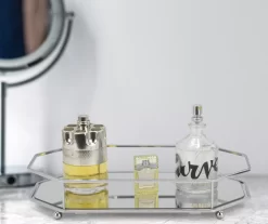 Chrome Geometric Mirrored Vanity Tray -Deco Haven Shop 810625046 B0 3