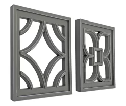 Gray Cut-Out Medallion 2-Piece Wall Decor Set -Deco Haven Shop 810628821 A1