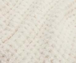 White Waffle-Knit Throw, (50" X 60") -Deco Haven Shop 810651182 A8 2