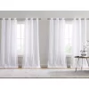 Nala White Sheer Crinkle 4-Piece Curtain Panel Set, (84")