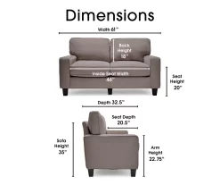 Palisades Glacial Gray Loveseat -Deco Haven Shop 810659224 A0 5