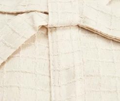 Sanders Taupe Tie-Up Rod Pocket Curtain Panel, (63") -Deco Haven Shop 810660802 A8 1