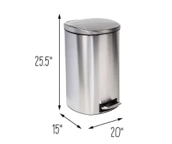 Stainless Steel 13-Gal. Pedal Soft-Close Trash Can -Deco Haven Shop 810669704 A0 8