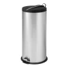 Stainless Steel & Black 8-Gal. Round Pedal Trash Can