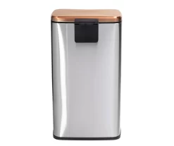 Silver & Rose Gold Stainless Steel 2-Piece Pedal Soft-Close Trash Can Set -Deco Haven Shop 810669709 A0 4