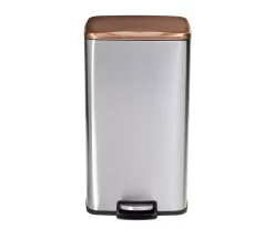 Silver & Rose Gold Stainless Steel 2-Piece Pedal Soft-Close Trash Can Set -Deco Haven Shop 810669709 A0 6