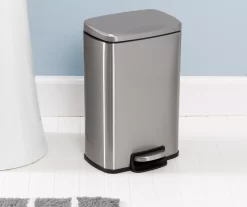 Stainless Steel Rectangular 2-Piece Pedal Soft-Close Trash Can Set 16 Stainless Steel Rectangular 2-Piece Pedal Soft-Close Trash Can Set -Deco Haven Shop 810669710 A0 8