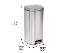 Stainless Steel 8-Gal. Pedal Soft-Close Trash Can -Deco Haven Shop 810669721 A0 8