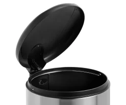Stainless Steel & Black 8-Gal. Round Pedal Soft-Close Trash Can -Deco Haven Shop 810669722 A0 3