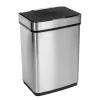 Stainless Steel & Black 13-Gal. Motion Sensor Trash Can