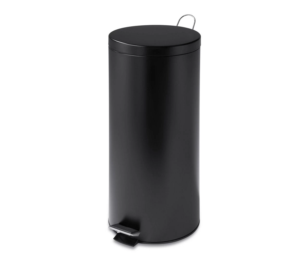 Matte Black Stainless Steel 8-Gal. Round Pedal Trash Can 1 Matte Black Stainless Steel 8-Gal. Round Pedal Trash Can