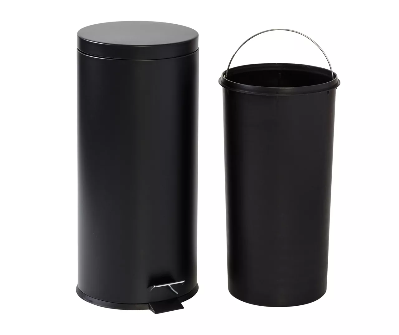Matte Black Stainless Steel 8-Gal. Round Pedal Trash Can 5 Matte Black Stainless Steel 8-Gal. Round Pedal Trash Can - Image 5
