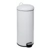 White Stainless Steel 8-Gal. Round Pedal Soft-Close Trash Can