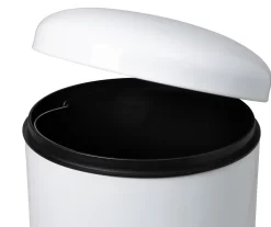 White Stainless Steel 8-Gal. Round Pedal Soft-Close Trash Can -Deco Haven Shop 810669726 A0 6