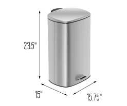 Stainless Steel 10.5-Gal. Rectangular Pedal Soft-Close Trash Can -Deco Haven Shop 810669727 A0 8