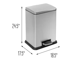 Stainless Steel 15.3-Gal. Rectangular Pedal Soft-Close Trash Can -Deco Haven Shop 810669730 A0 8