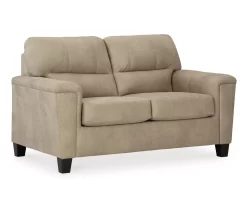 Tishen Pebble Sand Faux Leather Loveseat -Deco Haven Shop 810669862 A1 1