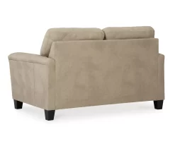 Tishen Pebble Sand Faux Leather Loveseat -Deco Haven Shop 810669862 A2