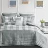 Kingston Gray & White Buffalo Check California King 8-Piece Comforter Set
