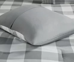 Kingston Gray & White Buffalo Check California King 8-Piece Comforter Set -Deco Haven Shop 810679989 810679990 810679991 A8 11