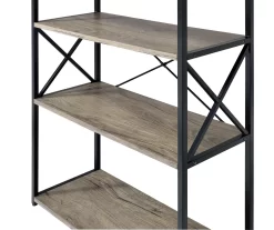 Corday Gray Wood 4-Shelf Open Bookcase -Deco Haven Shop 810680821 A8